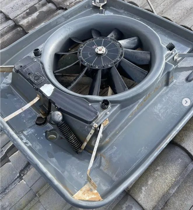 Evaporative cooler after a service