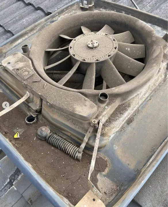 Evaporative cooler before a service