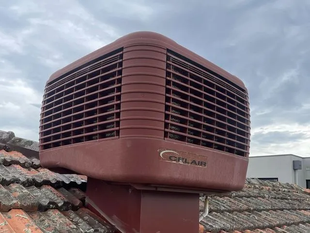 Serviced evaporative cooler